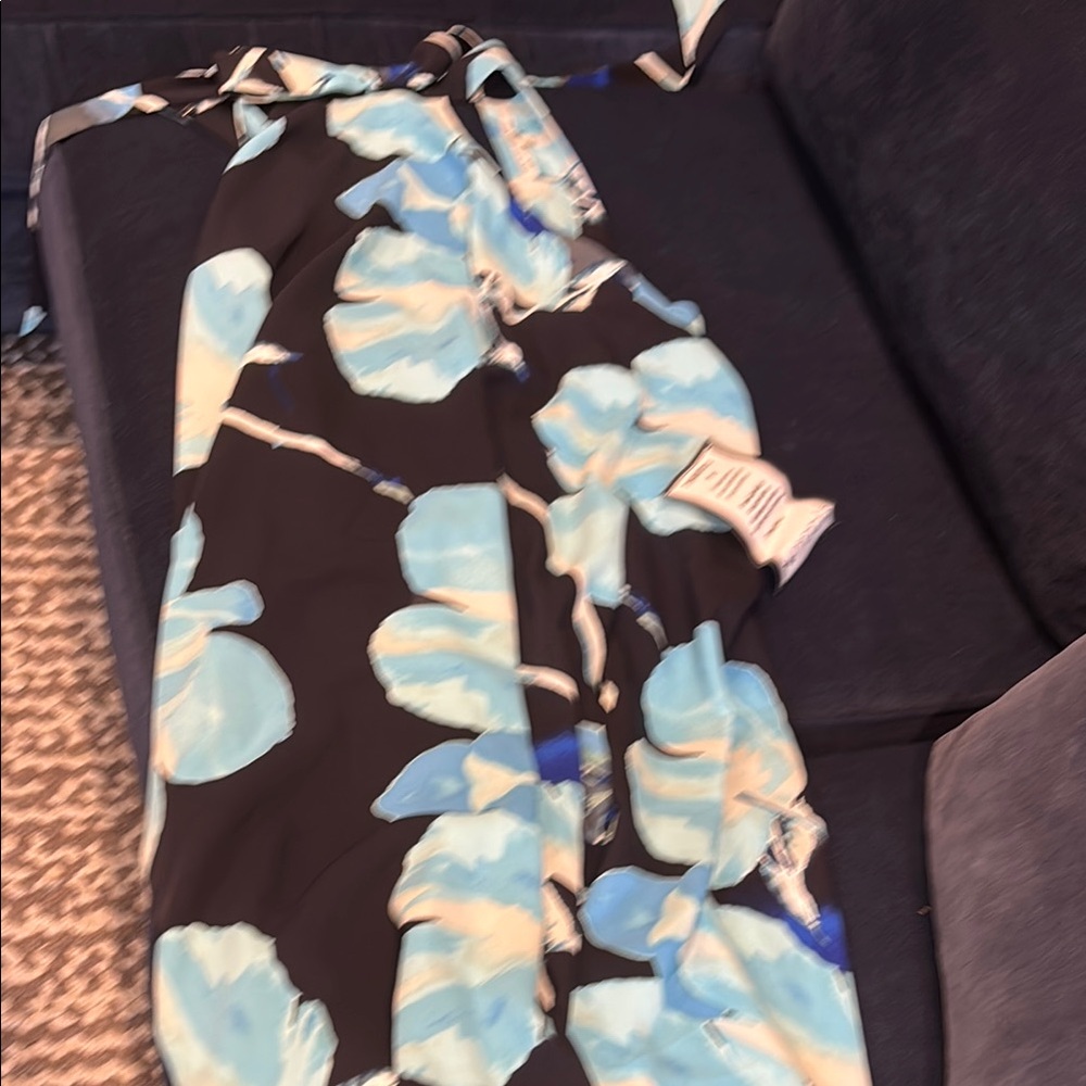 RACHEL Rachel Roy Black and Blue Floral Dress